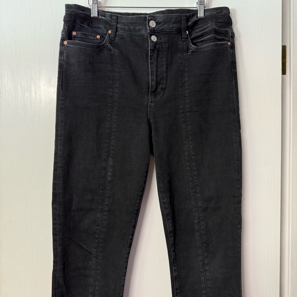 Women’s PAIGE Cindy Double Button Straight Jean with Raw Split Edge